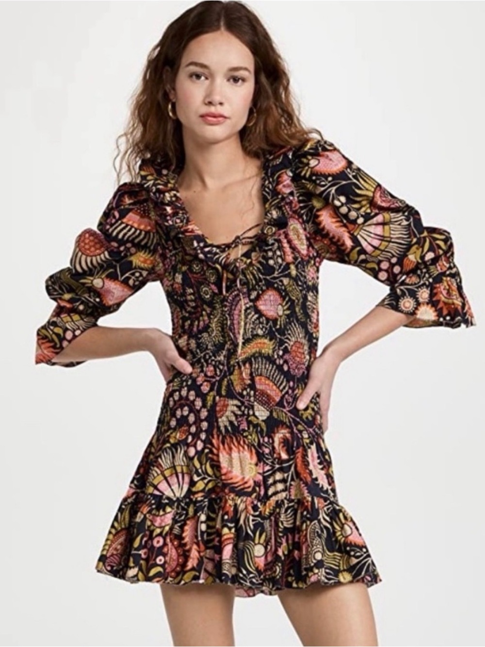 Tuckernuck LOVE THE LABEL Molly Jasper Smocked Cotton Mini Dress